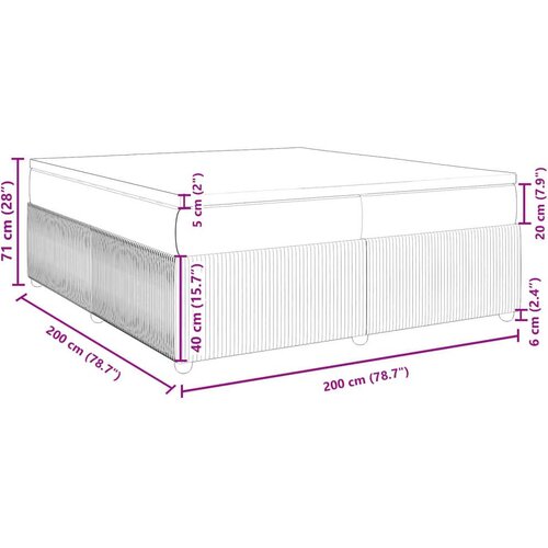 VidaXL Krevet s oprugama i madracem krem 200 x 200 cm od tkanine Slike