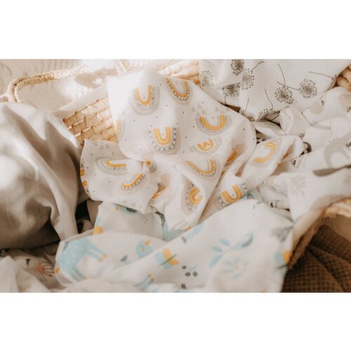 T-TOMI TETRA Cloth Diapers HIGH QUALITY plenice iz blaga Rainbow 70x70 cm 3 kos Slike