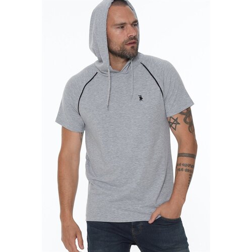 Dewberry T8570 HOODED MEN&amp;#039;S T-SHIRT-GREY Slike