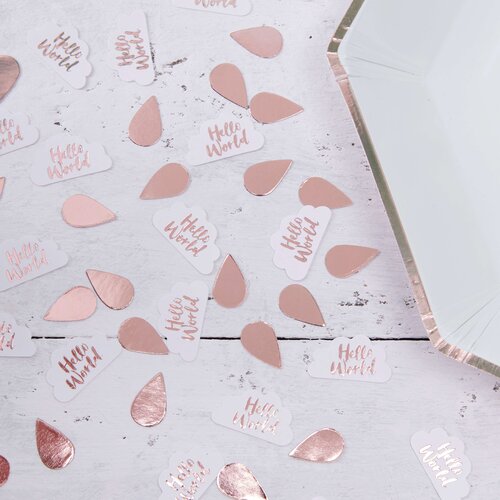 Ginger Ray&amp;reg; konfeti za dekoraciju stola s natpisom hello world rose gold Slike