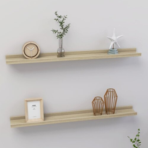 VidaXL Stenska polica 2 kosa sonoma hrast 80x9x3 cm Slike