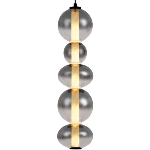 QAZQA Art Deco viseča svetilka črna z dimljenim in prozornim steklom 5-luči vklj. LED - Lizzy Cene