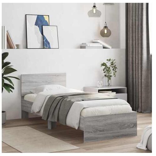 vidaXL Okvir kreveta s uzglavljem Siva Sonoma 80 x 200 cm - Siva Sonoma 80 x 200 cm Cijene