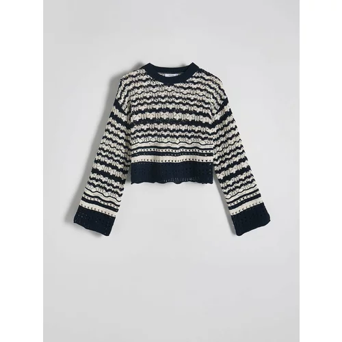Reserved - Rupičasti pleteni džemper - šaren