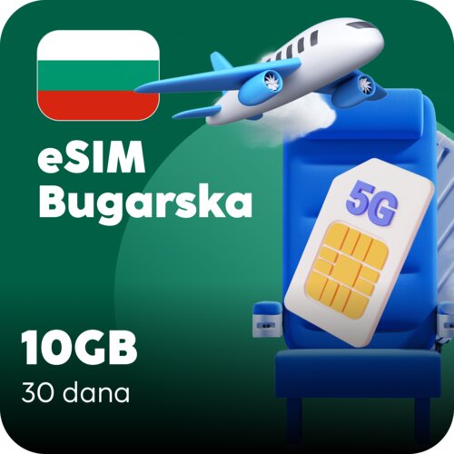 Ananas eSIM Bugarska eSIM kartica - 10GB prepaid mobilnih podataka za 30 dana Cene