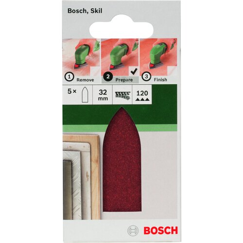 Bosch 5-delni set brusnih listova za delta-brusilice, adapter 2609256A39 Slike