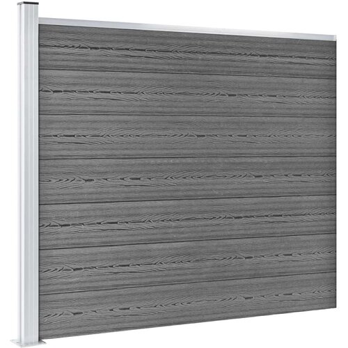 VidaXL set panela za ogradu WPC 353 x 146 cm sivi Slike