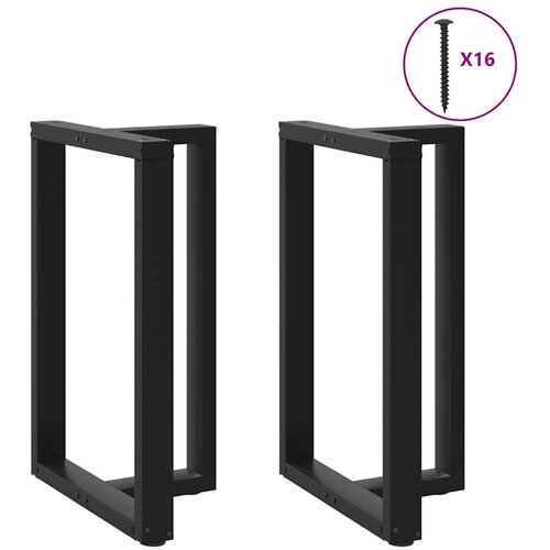vidaXL noge za barsko mizo v obliki črke 2 kosa črne 60x35x(90-91) cm Cene