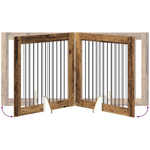  Vrata za pse s postoljem 2 pcs Staro drvo 100 x 100 cm Slike