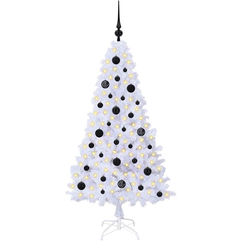  Umjetno božićno drvce Bijela 150 cm PVC i čelik Slike