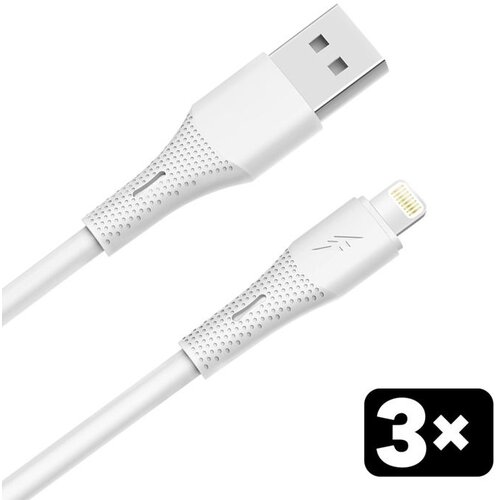Avax Kabl CB4306 3X / USB-A to Lightning / 12W / 1.5 m / White Slike