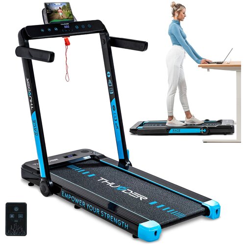 THUNDER Električna pod-biro zložljiva tekalna steza &reg; RACE-BLACK&ndash; 14 km/h, 2 KM, 14 cm nizka zasnova, Bluetooth, nosilnost 130 kg, (5000089503) Cene