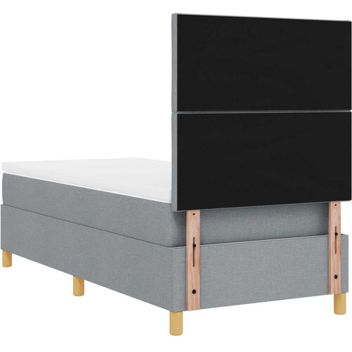 VidaXL krevet s opružnim okvirom i madracem svjetlosivi 100x200 cm tkanina Slike
