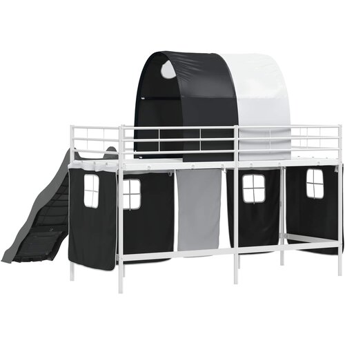  Okvir Krevet za Dječji Loft Bijela i crna 75 x 190 cm Metal Slike
