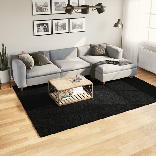 VidaXL Ko&amp;scaron;ata preproga moderna črna 200x280 cm Slike