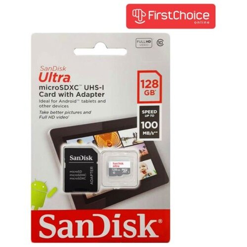 San Disk Ultra microSDXC 128GB + SD Adapter 100MB/s Class 10 UHS-I Cene