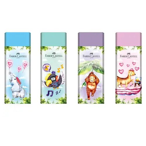 Faber-Castell Vesela džungla Radirka brez vsebnosti PVC-ja v &scaron;tirih različicah Cene
