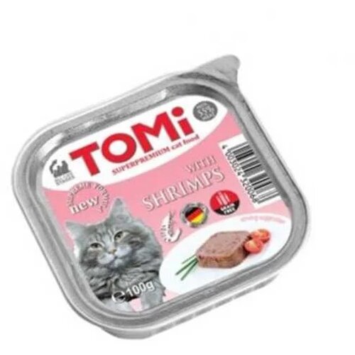 Tomi Pa&amp;scaron;teta za mačke sa ukusom &amp;scaron;kampi, 100g Slike