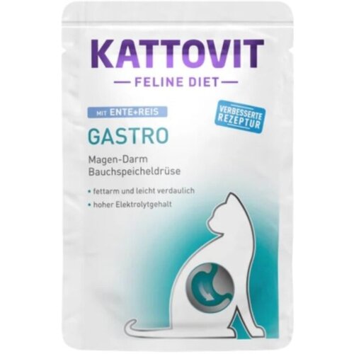 Kattovit Medicinska hrana za mačke Gastro, Pačetina i pirinač, 85g Slike