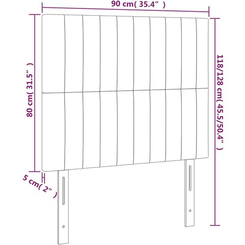  LED uzglavlje plavo 90x5x118/128 cm od tkanine Slike