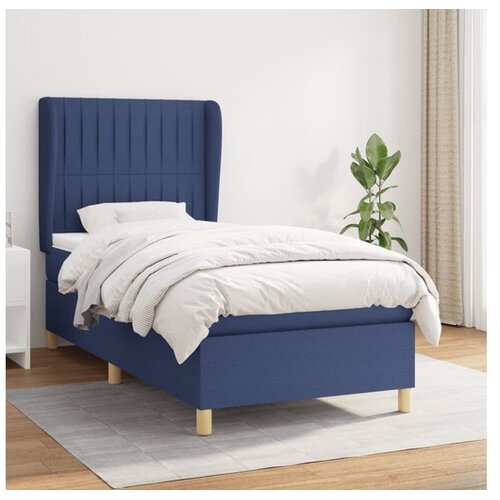  Box spring postelja z vzmetnico modra 100x200 cm blago Cene