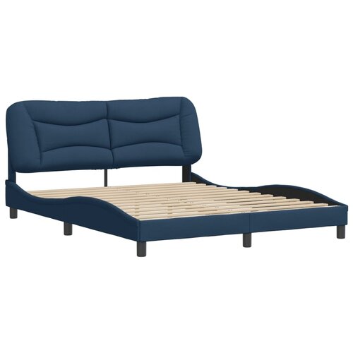 VidaXL Okvir za krevet s uzglavljem plavi 160 x 200 cm od tkanine Slike
