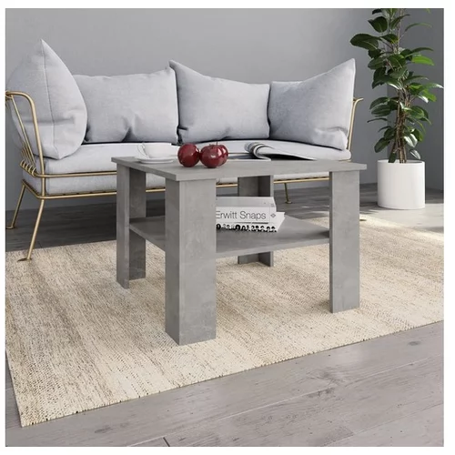  Klubska mizica betonsko siva 60x60x42 cm iverna plošča