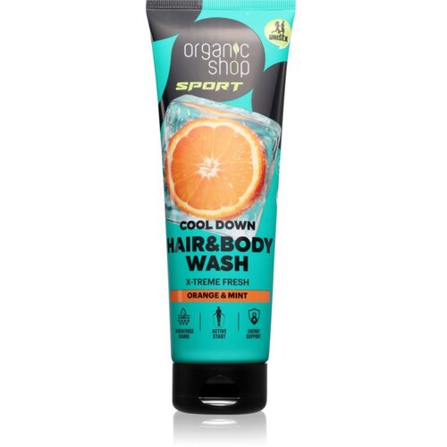 Organic Shop Sport Orange &amp;amp; Mint gel za prhanje za telo in lase z osvežujočim učinkom 200 ml Slike