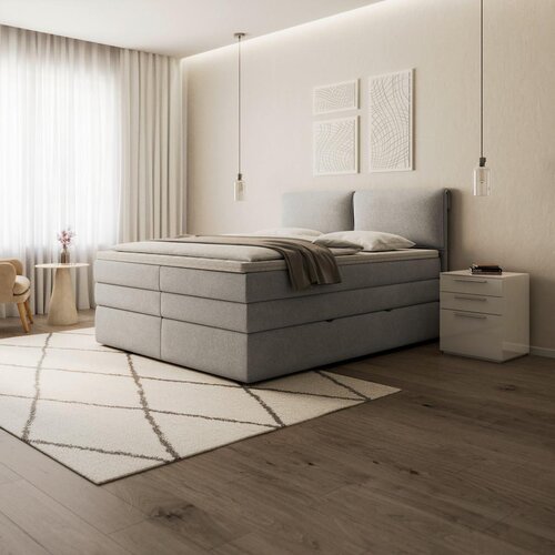 Bessagi Home Postelja Boxspring Mosamo, 180x200, Svetlo Siva Cene