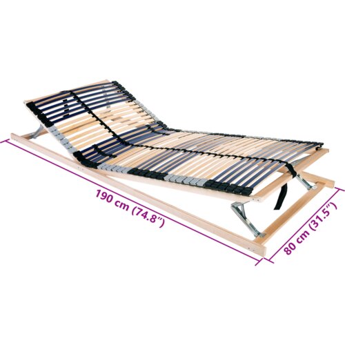 VidaXL krevetna podloga smeđa 80 x 190 cm cijelo bukvino drvo Slike