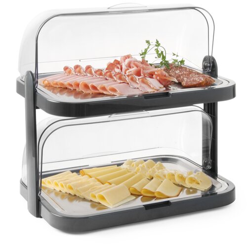  Rolltop Predstavitveni Pladenj s Pokrovom, Dvojni, 440x320x440mm Cene