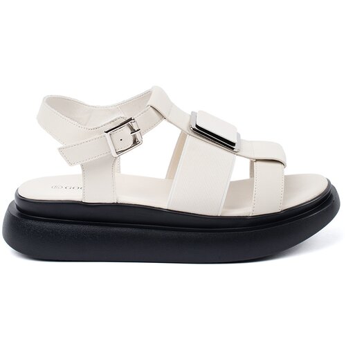 GOODIN Light beige leather elegant platform sandals Cijene