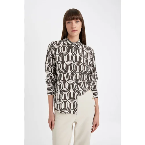 Defacto Regular Fit Patterned Long Sleeve Shirt