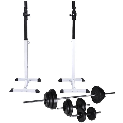  Stalak za čučnjeve sa setom dvoručnih/jednoručnih utega 30,5 kg Cene