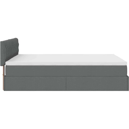 VidaXL otomanski krevet s madracem tamnosivi 140x190cm od tkanine Slike