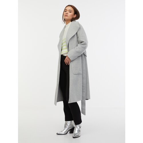 Orsay Women's Light Grey Wool Coat - Women Cene