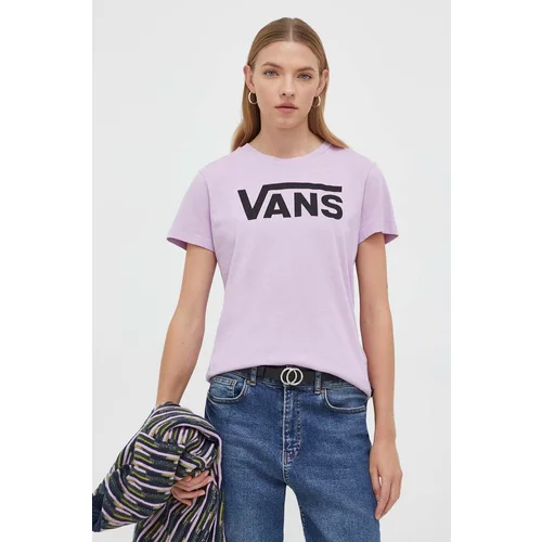 Vans Bombažna kratka majica ženski, vijolična barva