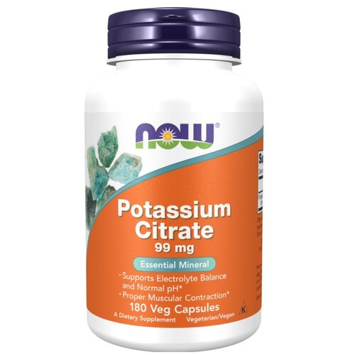 Now Foods Kalijev citrat NOW, 99 mg (180 kapsul) Cene