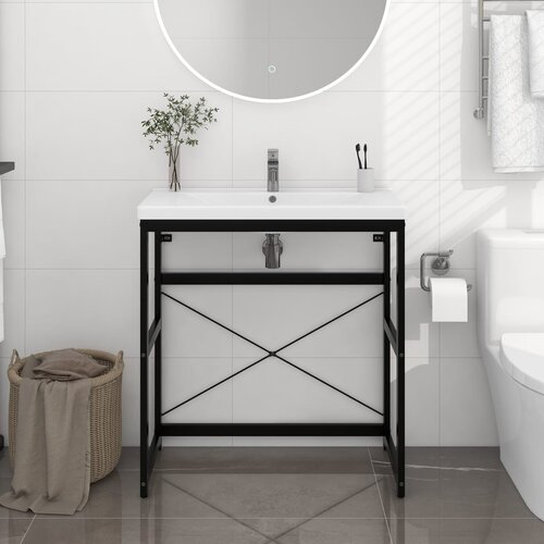 The Living Store Kopalni&amp;scaron;ki regal črn 79x38x83 cm železo - Kopalni&amp;scaron;ki Regal, (21835352) Slike