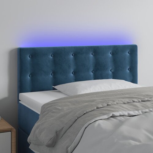vidaXL LED posteljno vzglavje temno modro 100x5x78/88 cm žamet Cene