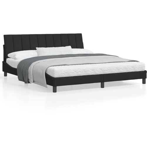 VidaXL Posteljni okvir z LED lučkami črn 180x200 cm žamet Slike