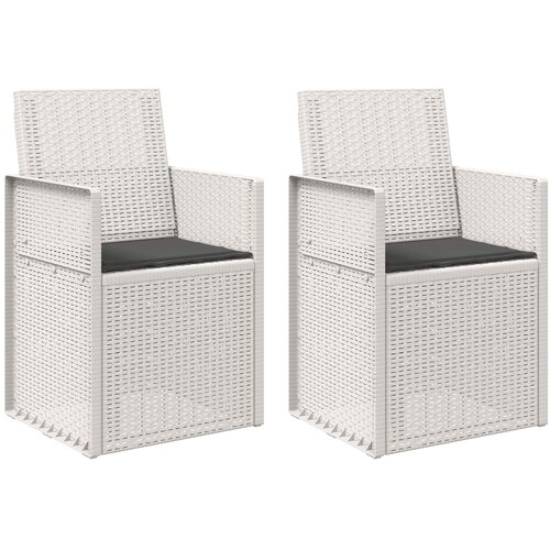  Vrtni jedilni stoli 2 pcs Bela in antracit PP, (5000285782) Cene