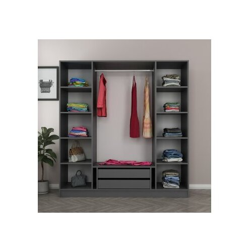 Woody Fashion Ormar Kale Plus 180x210x52cm Sivi Slike