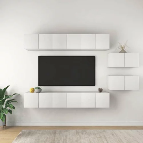 TV Komplet TV omaric 8-delni bela iverna plošča, (20730736)