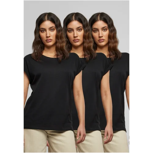 Urban Classics Women's T-shirt with extended shoulder 3 pcs black+black+black