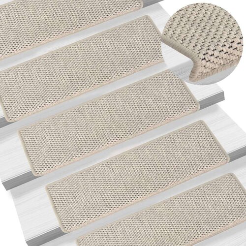 Samolepilne preproge za stopnice sisal 15 kosov 65x21x4 srebrne, (20753613) Cene
