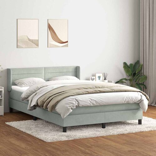 vidaXL Krevet s oprugama i madracem svjetlosivi 160x220 cm bar&scaron;unasti Cijene