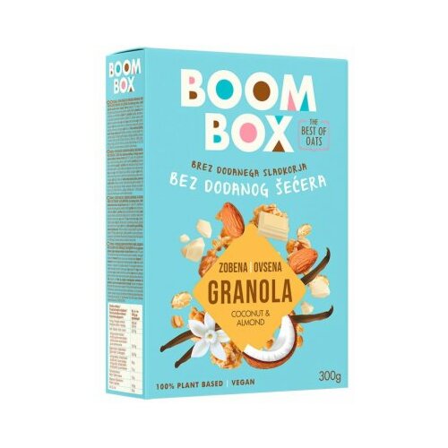 Boom box ovsena granola kokos badem bela čokolada 300G Slike