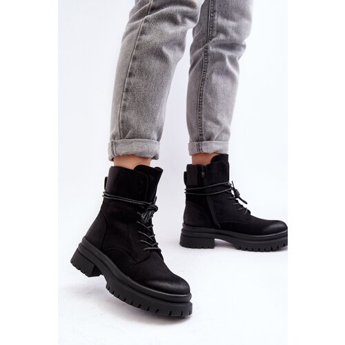 Boto Women's Chunky Sole Ankle Boots Black Narelona Cene