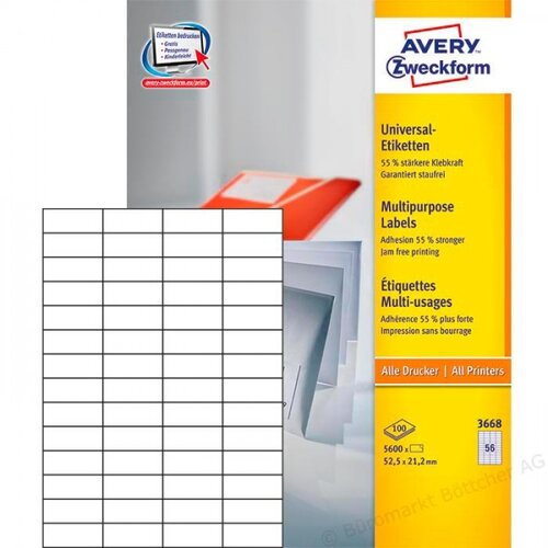 Avery Zweckform Univerzalne etikete 52,5 x 21,2 mm - 100/1 Slike